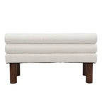 Banc de salle à manger contemporain Christopher Knight Home en bois d'hévéa rembourré avec dossier