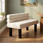 Banc de salle à manger contemporain Christopher Knight Home en bois d'hévéa rembourré avec dossier