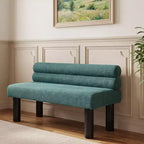 Banc de salle à manger contemporain Christopher Knight Home en bois d'hévéa rembourré avec dossier