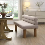 Banc de salle à manger contemporain Christopher Knight Home en bois d'hévéa rembourré avec dossier