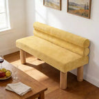 Banc de salle à manger contemporain Christopher Knight Home en bois d'hévéa rembourré avec dossier