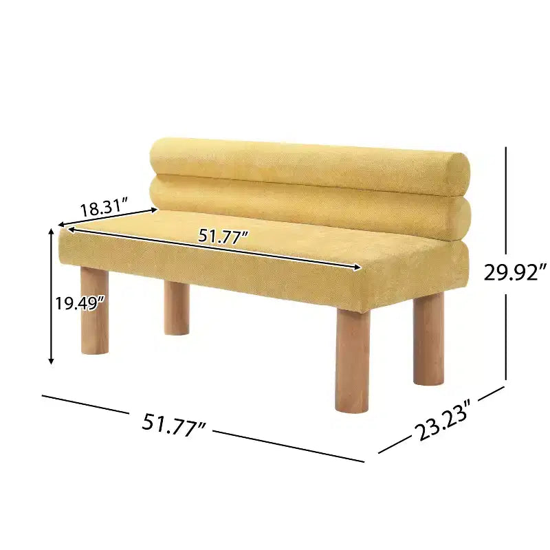 Banc de salle à manger contemporain Christopher Knight Home en bois d'hévéa rembourré avec dossier