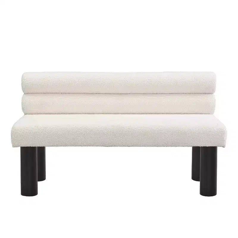 Banc de salle à manger contemporain Christopher Knight Home en bois d'hévéa rembourré avec dossier