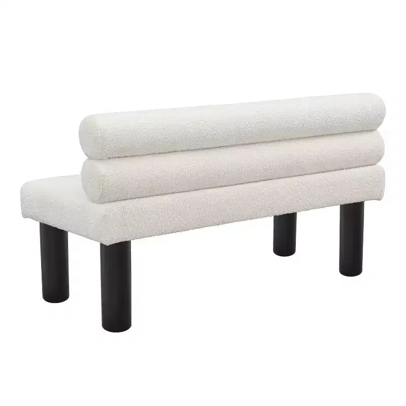 Banc de salle à manger contemporain Christopher Knight Home en bois d'hévéa rembourré avec dossier