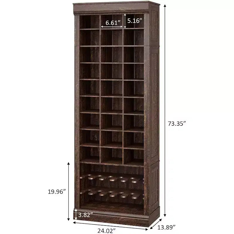 Meuble d'entrée 4-en-1 Acekool avec banc, 15 niches à chaussures et 5 patères, rangement de chaussures d'entrée avec assise et porte-manteau, finition grise
