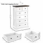 Commode à 6 tiroirs, Armoire de rangement haute à 6 tiroirs, Organisateur de placard pour vêtements, Armoire à 6 tiroirs pour salon