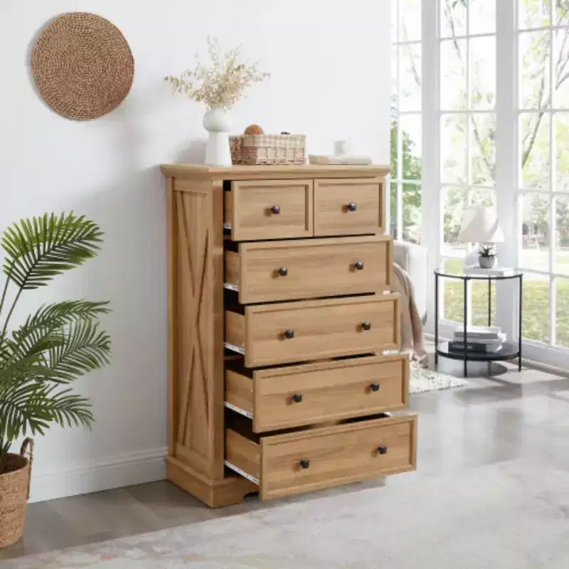 Commode à 6 tiroirs, Armoire de rangement haute à 6 tiroirs, Organisateur de placard pour vêtements, Armoire à 6 tiroirs pour salon