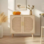 Bahut de rangement, meuble de salle de bain accent, avec deux portes et 4 compartiments de rangement