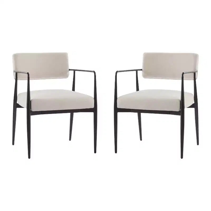 Christopher Knight Home Behrens Chaises de salle à manger rembourrées de style moderne du milieu du siècle (Lot de 2)