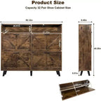 Meuble à chaussures de ferme Acekool avec 4 tiroirs basculants et rangement ouvert, organisateur d'entrée étroit et étagère à chaussures pour couloir et salon