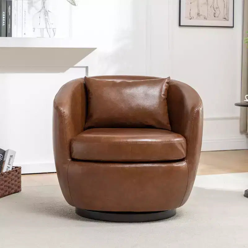 Fauteuil de club pivotant moderne en similicuir Orenza de Roundhill Furniture