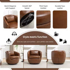 Fauteuil de club pivotant moderne en similicuir Orenza de Roundhill Furniture