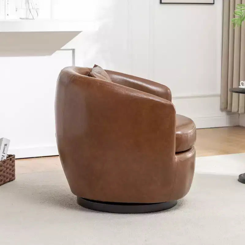 Fauteuil de club pivotant moderne en similicuir Orenza de Roundhill Furniture