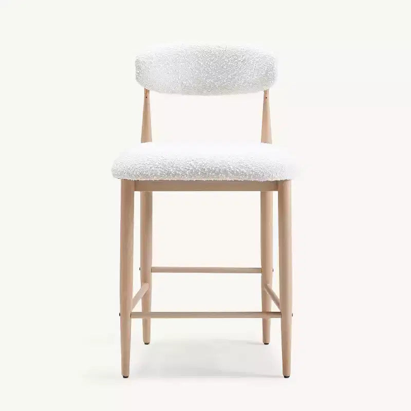 Lot de 2 tabourets de bar sans accoudoirs Boucle, avec pieds en métal imitation bois pour cuisine, salon, restaurant, café - Morden Fort