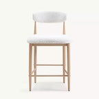 Lot de 2 tabourets de bar sans accoudoirs Boucle, avec pieds en métal imitation bois pour cuisine, salon, restaurant, café - Morden Fort