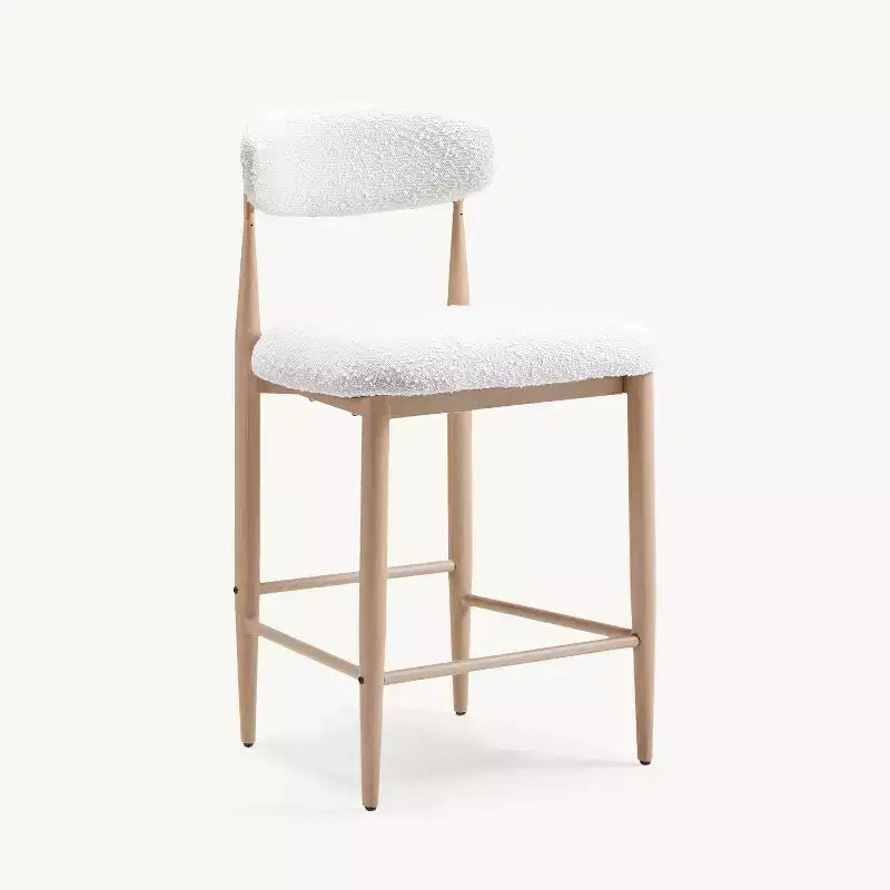 Lot de 2 tabourets de bar sans accoudoirs Boucle, avec pieds en métal imitation bois pour cuisine, salon, restaurant, café - Morden Fort