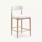 Lot de 2 tabourets de bar sans accoudoirs Boucle, avec pieds en métal imitation bois pour cuisine, salon, restaurant, café - Morden Fort