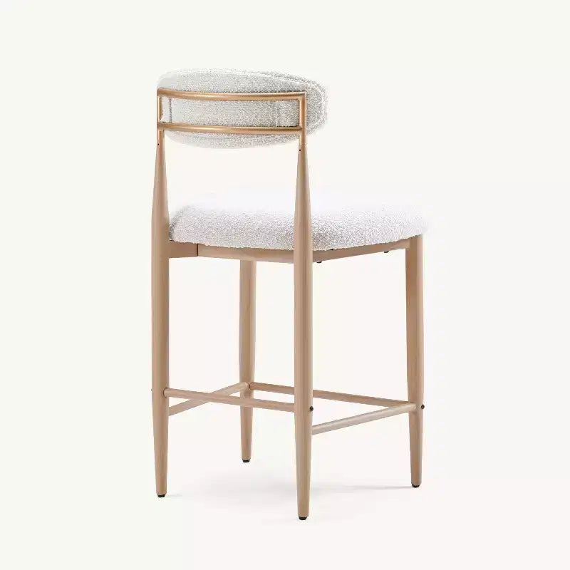 Lot de 2 tabourets de bar sans accoudoirs Boucle, avec pieds en métal imitation bois pour cuisine, salon, restaurant, café - Morden Fort