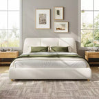 Christopher Knight Home Cletes Modern Wood and Metal Platform Bed with Upholstered Headboard