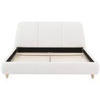 Lit plateforme moderne en bois et métal Cletes Christopher Knight Home avec tête de lit capitonnée