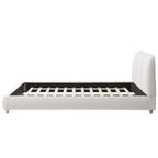 Lit plateforme moderne en bois et métal Cletes Christopher Knight Home avec tête de lit capitonnée