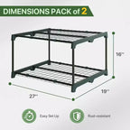 Étagère de serre EAGLE PEAK Double 4 niveaux, étagères à plantes d'extérieur/d'intérieur, verte
