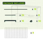 Étagère de serre EAGLE PEAK Double 4 niveaux, étagères à plantes d'extérieur/d'intérieur, verte