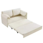 Canapé-lit convertible 3-en-1 Mjkone avec poches, coussins épais, causeuse en velours
