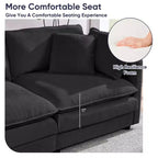 Canapé modulable surdimensionné Mjkone de 335 cm, en forme de U avec 2 poufs, canapé profond 6 places en tissu chenille