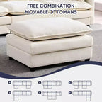 Canapé modulable surdimensionné Mjkone de 335 cm, en forme de U avec 2 poufs, canapé profond 6 places en tissu chenille