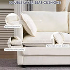 Canapé modulable surdimensionné Mjkone de 335 cm, en forme de U avec 2 poufs, canapé profond 6 places en tissu chenille
