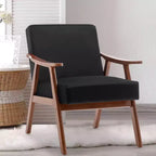 Okak Extra-Thick Backrest Accent Chair for Bedroom,Solid Wood Lounge Chair for Living Room,Apartment