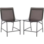 Bryant Acrylic Dining Chair (Set of 2) - SFV2566 - Smoke Grey/Gunmetal - Safavieh Couture