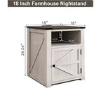 MUUEGM 24 Table d'appoint de ferme | Table de chevet avec station de charge, porte et étagère de rangement