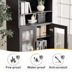Buffet d'appoint en bois 36*31*16, meuble de rangement avec étagères réglables pour cuisine, chambre, salon, salle à manger