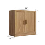Meuble d'appoint en bois 31x124x16 de couleur naturelle, organiseur de rangement avec étagères réglables pour cuisine, chambre, entrée, salon, salle à manger