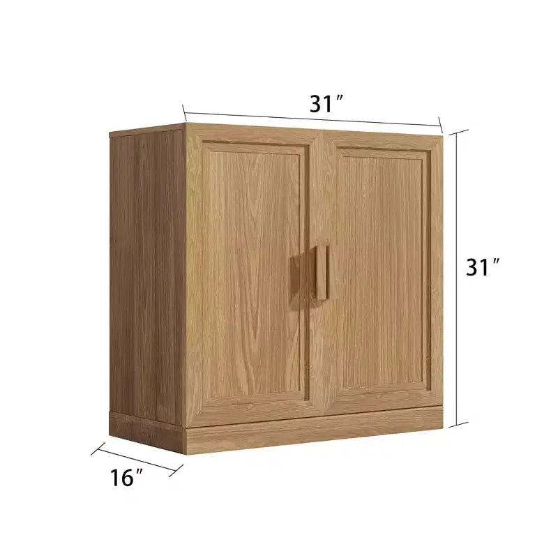 Meuble d'appoint en bois 31x124x16 de couleur naturelle, organiseur de rangement avec étagères réglables pour cuisine, chambre, entrée, salon, salle à manger