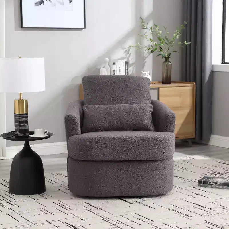 Fauteuil pivotant à 360 degrés Okak Modern Cushion pour chambre à coucher, fauteuil d'appoint confortable pour salon, appartement