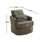 Fauteuil pivotant à 360 degrés Okak Modern Cushion pour chambre à coucher, fauteuil d'appoint confortable pour salon, appartement