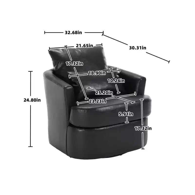 Fauteuil pivotant à 360 degrés Okak Modern Cushion pour chambre à coucher, fauteuil d'appoint confortable pour salon, appartement