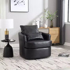 Okak Modern Cushion 360 Degree Swivel Barrel Chair for Bedroom,Comfy Accent Chair for Living Room,Apartment