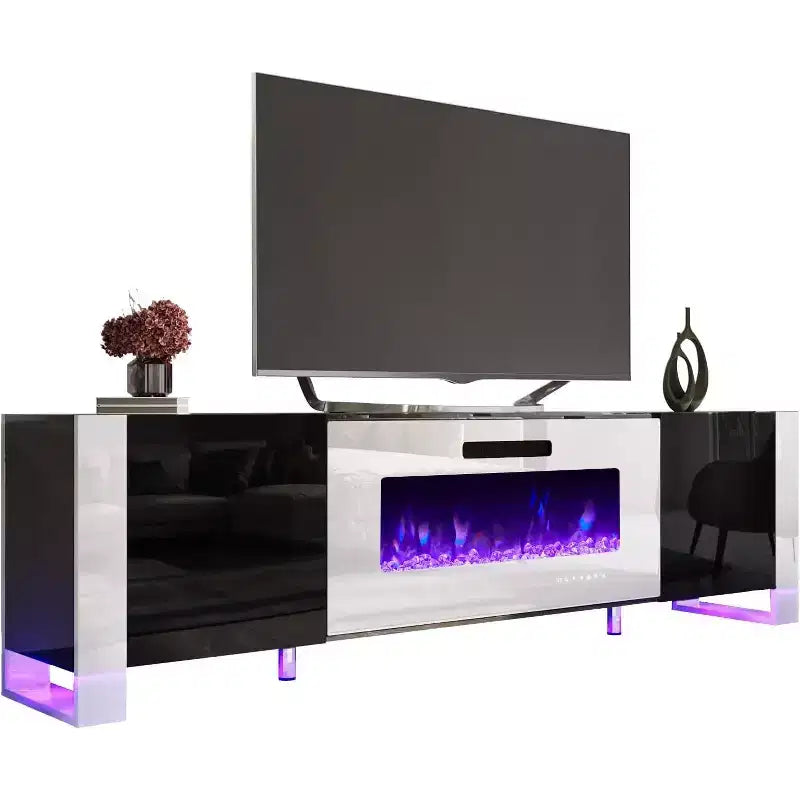 Meuble TV de cheminée AMERLIFE avec pieds en U et cheminée