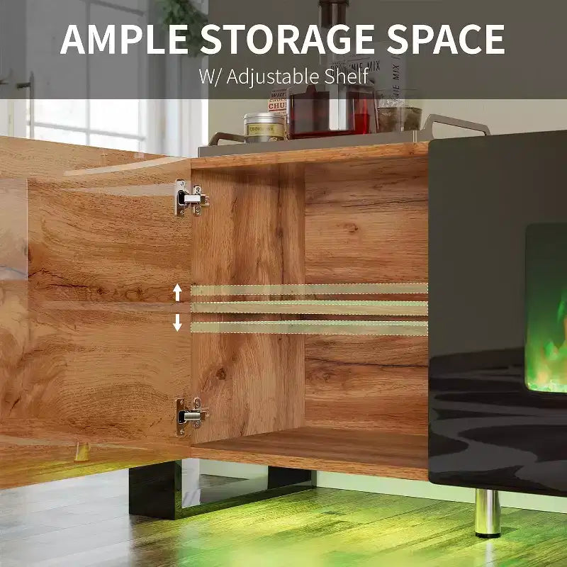 Meuble TV de cheminée AMERLIFE avec pieds en U et cheminée