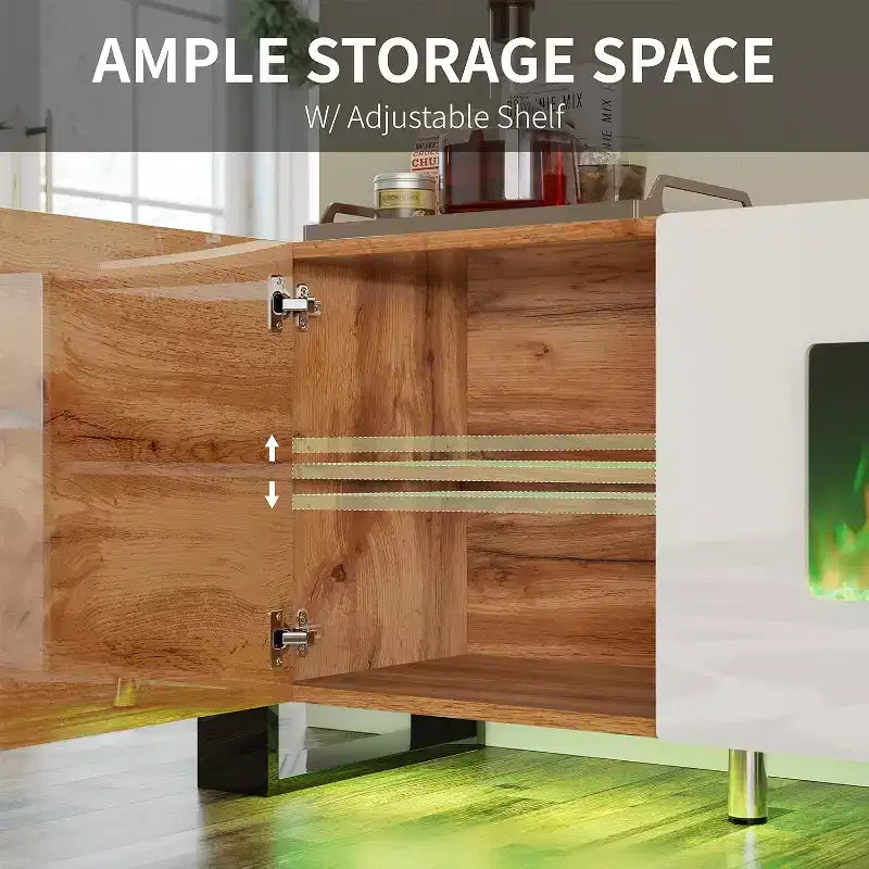 Meuble TV de cheminée AMERLIFE avec pieds en U et cheminée