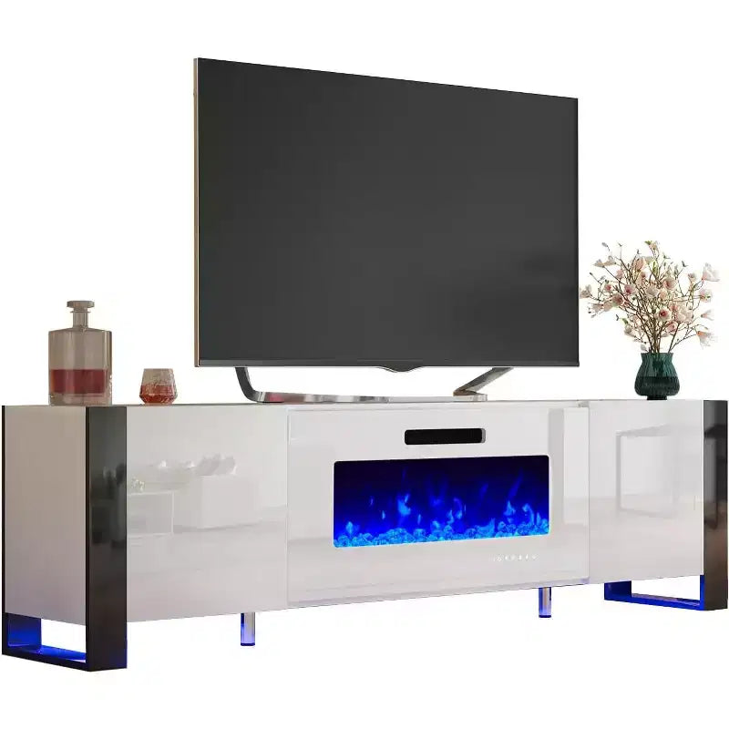 Meuble TV de cheminée AMERLIFE avec pieds en U et cheminée