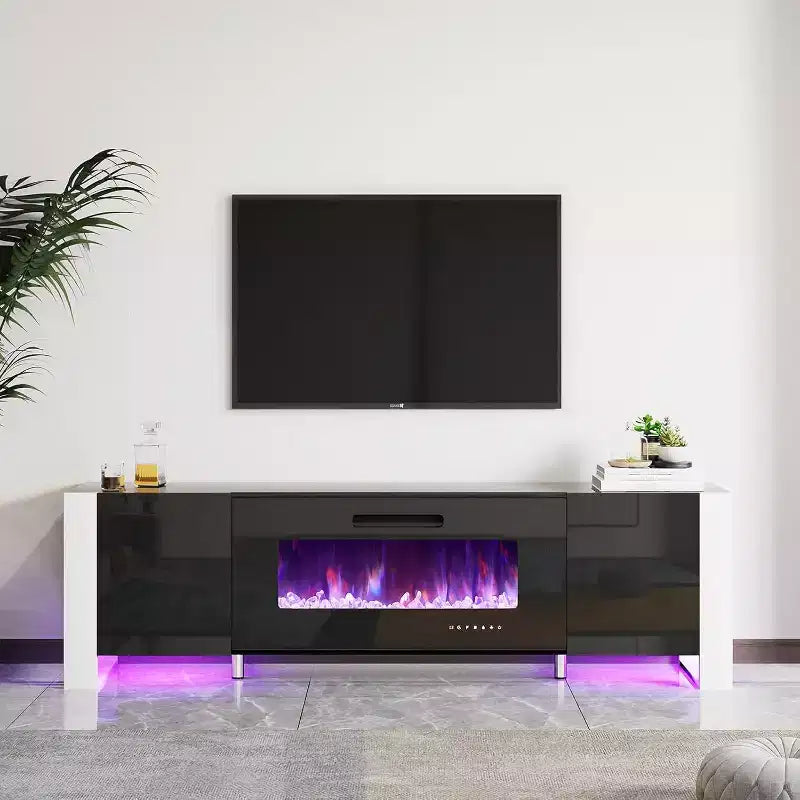 Meuble TV de cheminée AMERLIFE avec pieds en U et cheminée