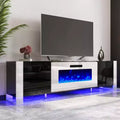 AMERLIFE U-Shaped Legs Fireplace TV Stand with Fireplace