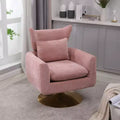 Okak 360 Degree Swivel Accent Chair, Classic Mid-Century Accent Chair with Gold Metal Basefor Living Room