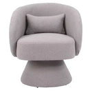 Fauteuil pivotant Okak, rond en tissu, parfait pour le salon