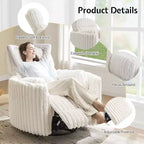 Fauteuil inclinable électrique de crèche AMERLIFE, planeur à bascule pivotant électrique avec USB et Type-C, fauteuil avec 2 oreillers, canapé inclinable pour la maison
